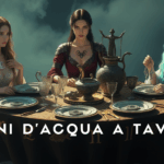 l'immagine mostra tre giovani donne sedute che rappresentano i segni d'acqua a tavola